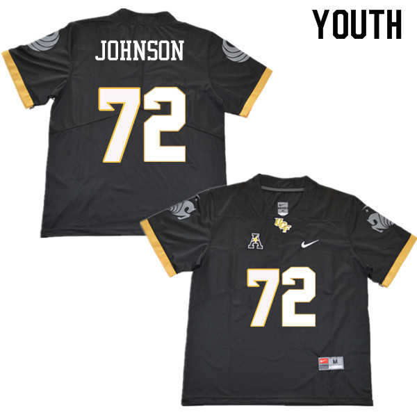 Youth #72 Jordan Johnson UCF Knights College Football Jerseys Sale-Black